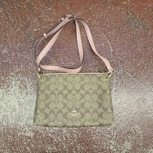 Coach Signature Brown and Pink Crossbody Bag